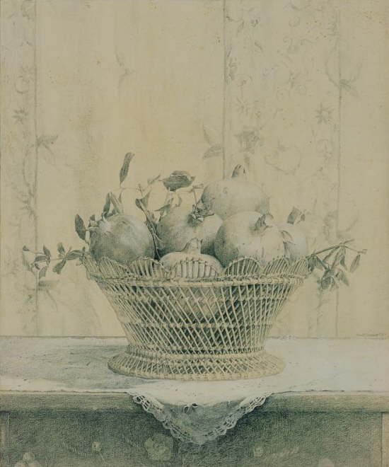 Cesta de mimbre con granadas.   1998